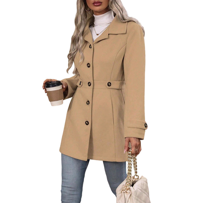 💖 Tailored to Flatter | Women's Belted Single-Breasted Slim Coat