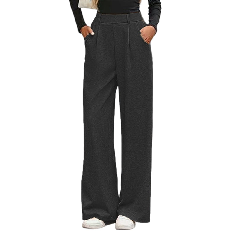 Women's High-Waist Pleated Wide-Leg Trousers