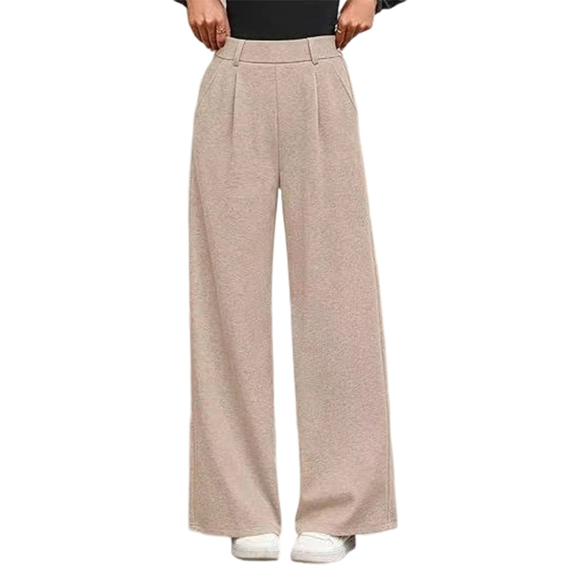 Women's High-Waist Pleated Wide-Leg Trousers