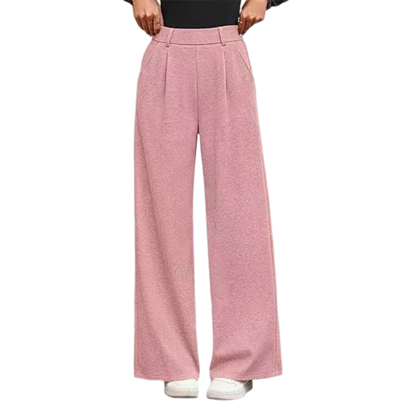 Women's High-Waist Pleated Wide-Leg Trousers