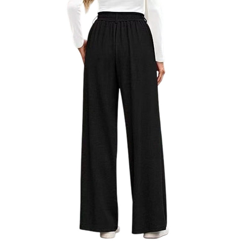 Women's High-Waist Pleated Wide-Leg Trousers