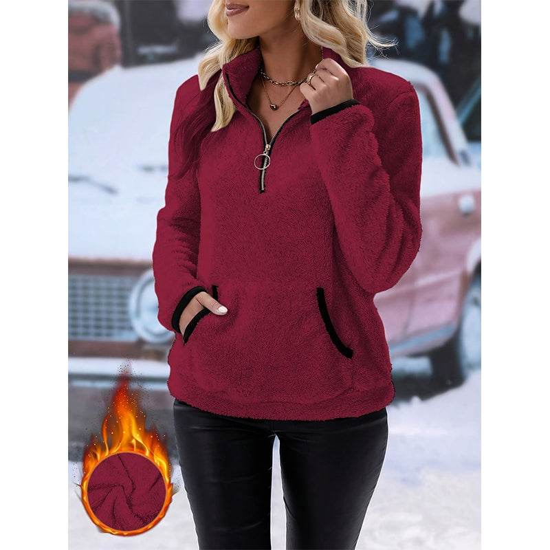 👚✨Women's Half-Zip Warm Plush Sweatshirt✨𝘉𝘶𝘺 𝘢𝘯𝘺 2 𝘢𝘯𝘥 𝘨𝘦𝘵 𝘢𝘯 𝘦𝘹𝘵𝘳𝘢 8% 𝘥𝘪𝘴𝘤𝘰𝘶𝘯𝘵