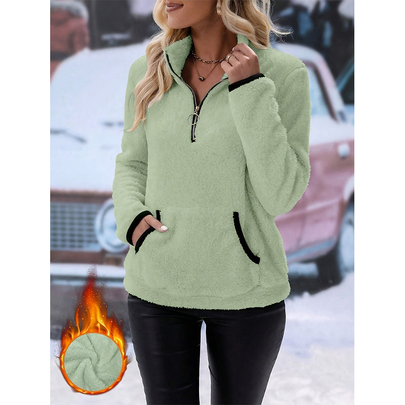 👚✨Women's Half-Zip Warm Plush Sweatshirt✨𝘉𝘶𝘺 𝘢𝘯𝘺 2 𝘢𝘯𝘥 𝘨𝘦𝘵 𝘢𝘯 𝘦𝘹𝘵𝘳𝘢 8% 𝘥𝘪𝘴𝘤𝘰𝘶𝘯𝘵