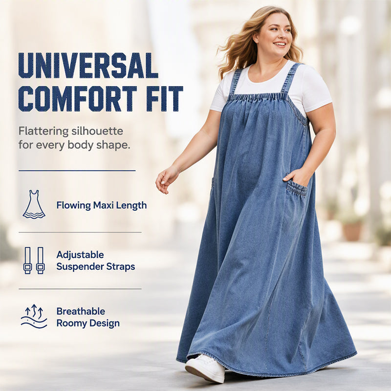 👗✨Women's Oversized Casual Denim Suspender Maxi Dress✨𝘉𝘶𝘺 𝘢𝘯𝘺 2 𝘢𝘯𝘥 𝘨𝘦𝘵 𝘢𝘯 𝘦𝘹𝘵𝘳𝘢 8% 𝘥𝘪𝘴𝘤𝘰𝘶𝘯𝘵