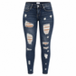 Women's High Waisted Ripped Skinny Jeans Distressed Stretch Denim Pants