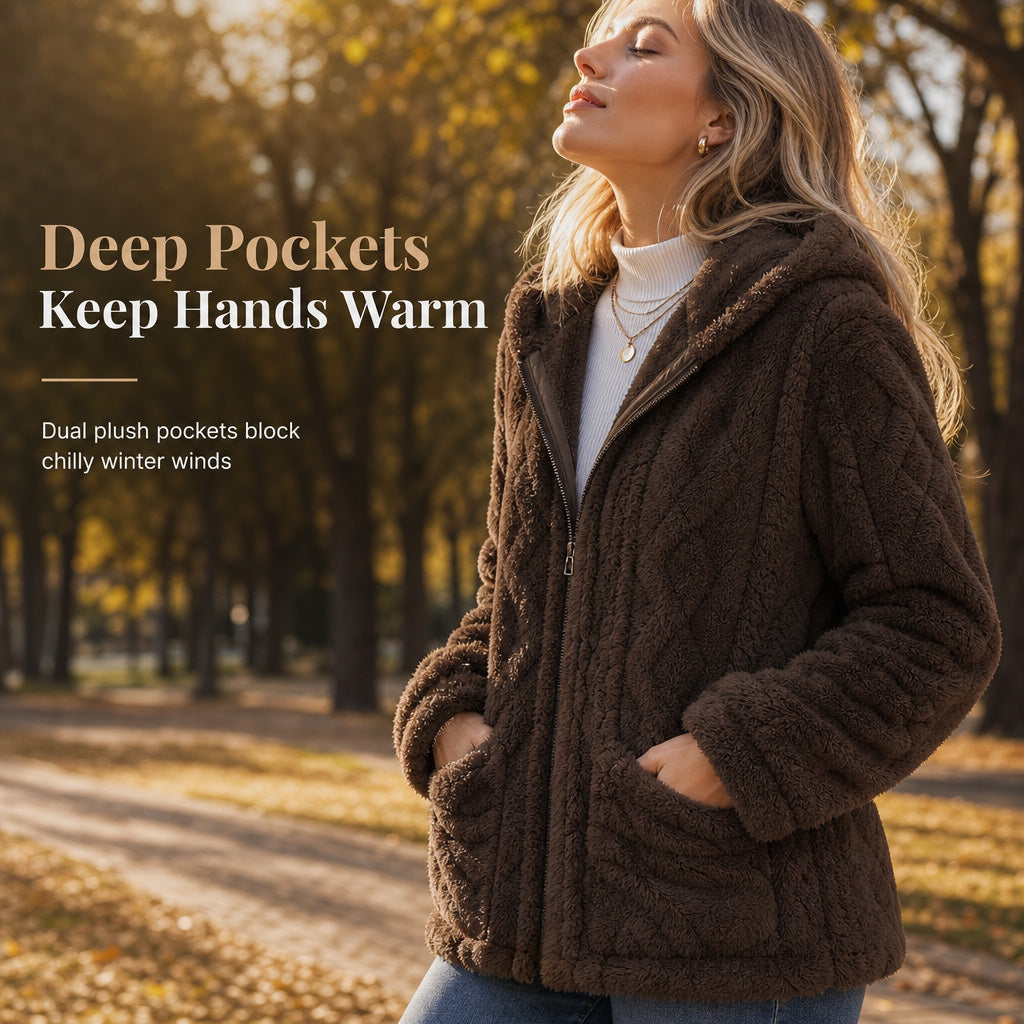 Women's Casual Plush Solid Color Cardigan