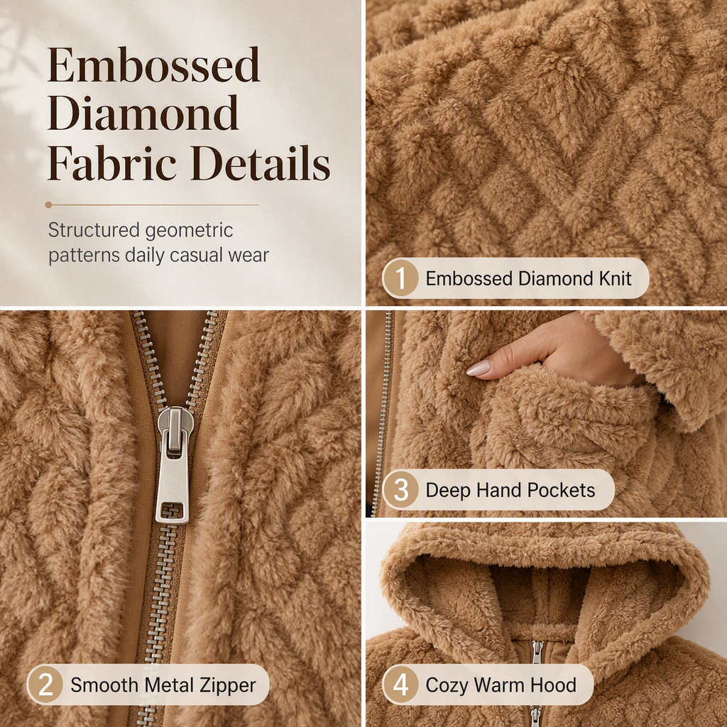 Women's Casual Plush Solid Color Cardigan