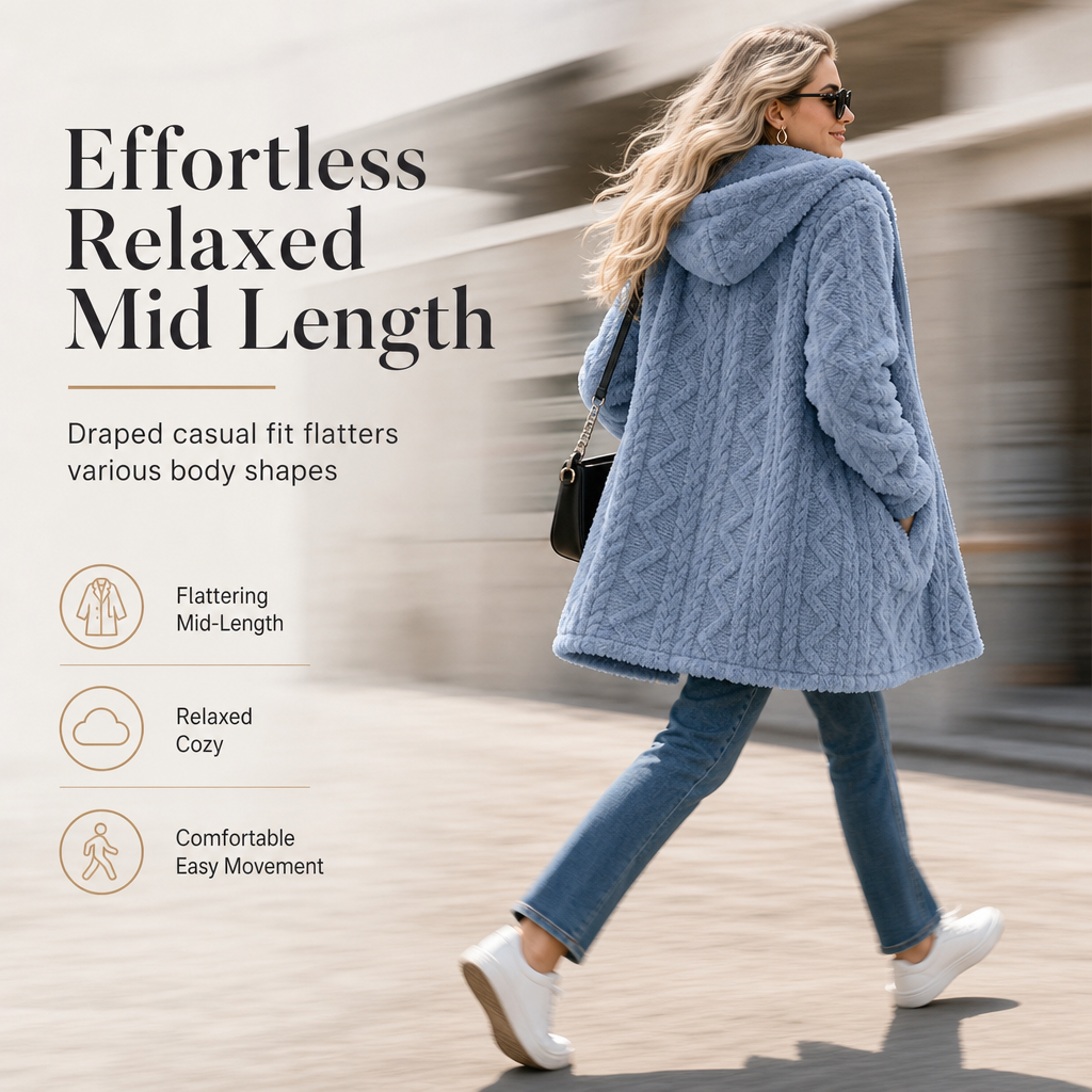 Women's Casual Plush Solid Color Cardigan