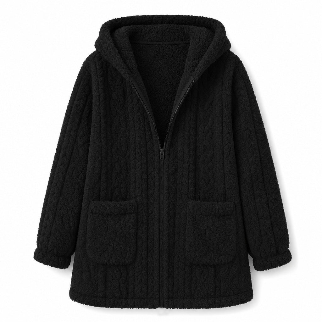 Women's Casual Plush Solid Color Cardigan