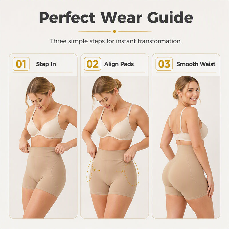 Women's High-Waist Tummy Control Padded Shapewear Shorts
