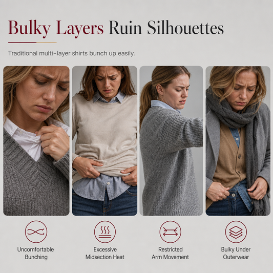 ✨ Layered Look Without the Bulk | Women's Plaid Mock-Layer Knit Top