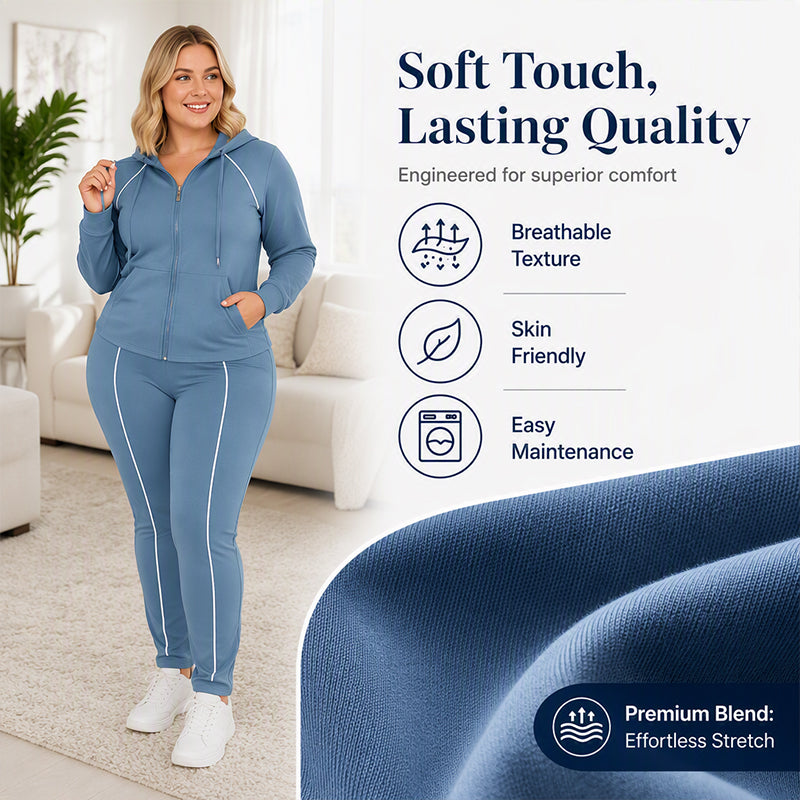 ☁️ ✨ Women's Athletic Zip-Up Hoodie and Pants Set