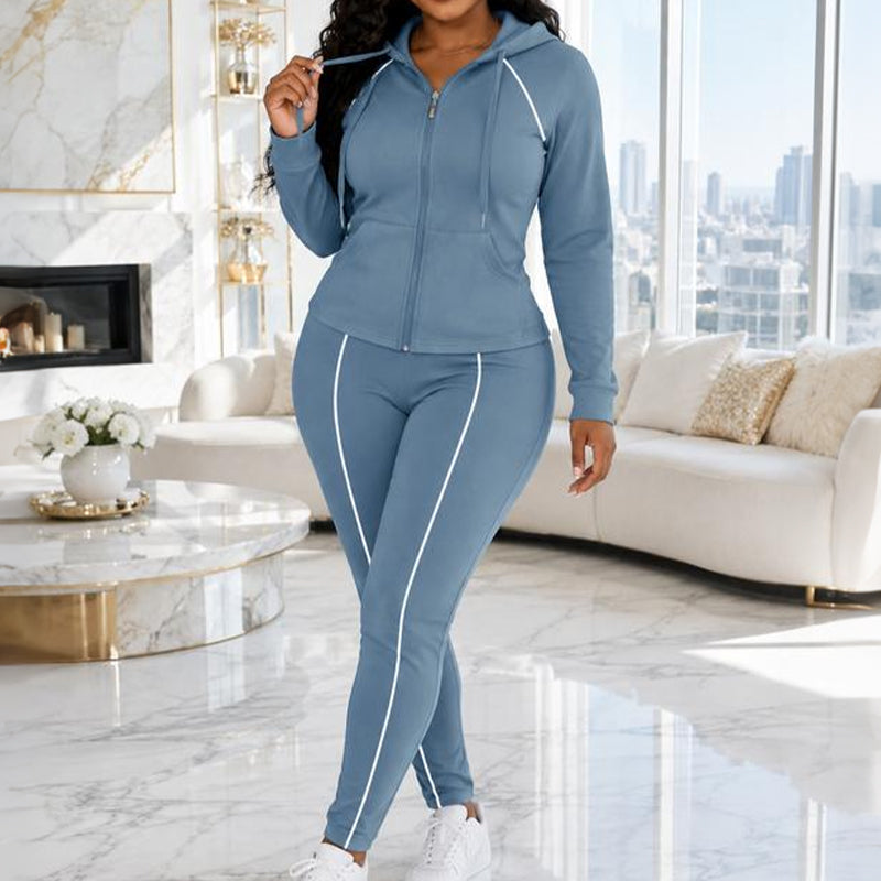 ☁️ ✨ Women's Athletic Zip-Up Hoodie and Pants Set