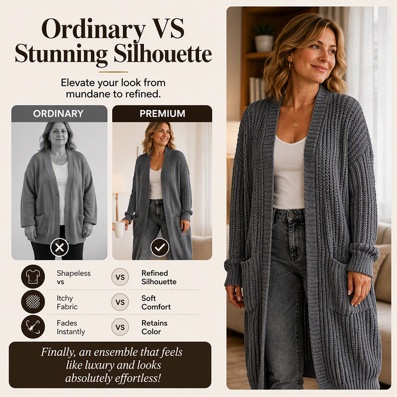 ✨Women's Casual Chunky Knit Long Cardigan|Free Shipping🚢