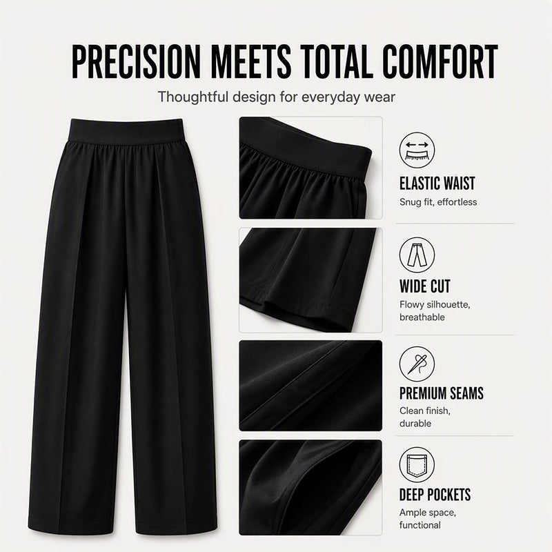 Men's Casual Pleated Wide-Leg Pants