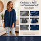Women's Long Sleeve Half-Zip Denim Pullover