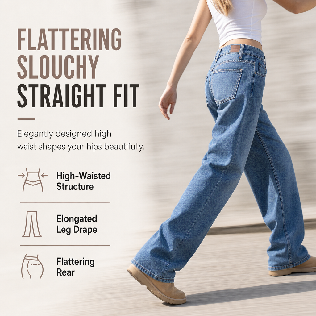 Women's Retro High-Waisted Wide-Leg Jeans