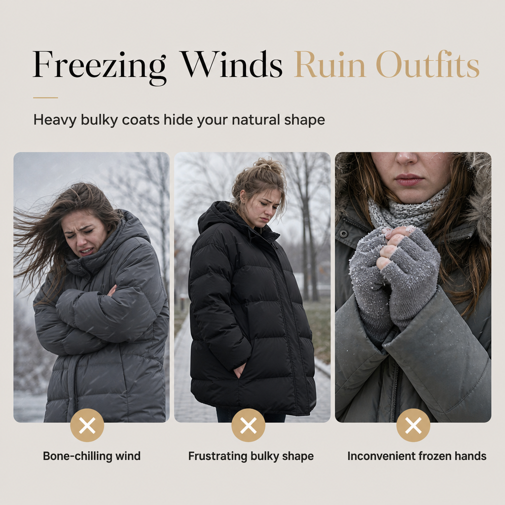 Women's Mid-Length Fleece Lined Hooded Coat