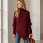 Women's Cable Knit Poncho Sweater