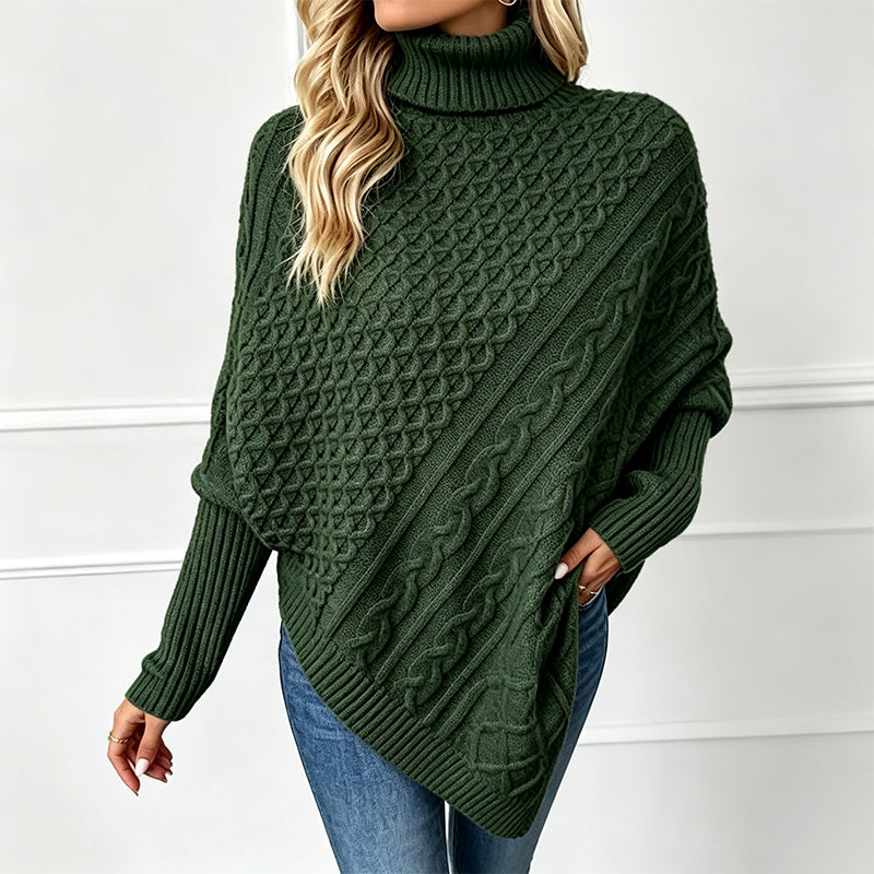 Women's Cable Knit Poncho Sweater