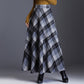 Women's Elegant High-Waisted Plaid Long Skirt