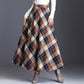 Women's Elegant High-Waisted Plaid Long Skirt