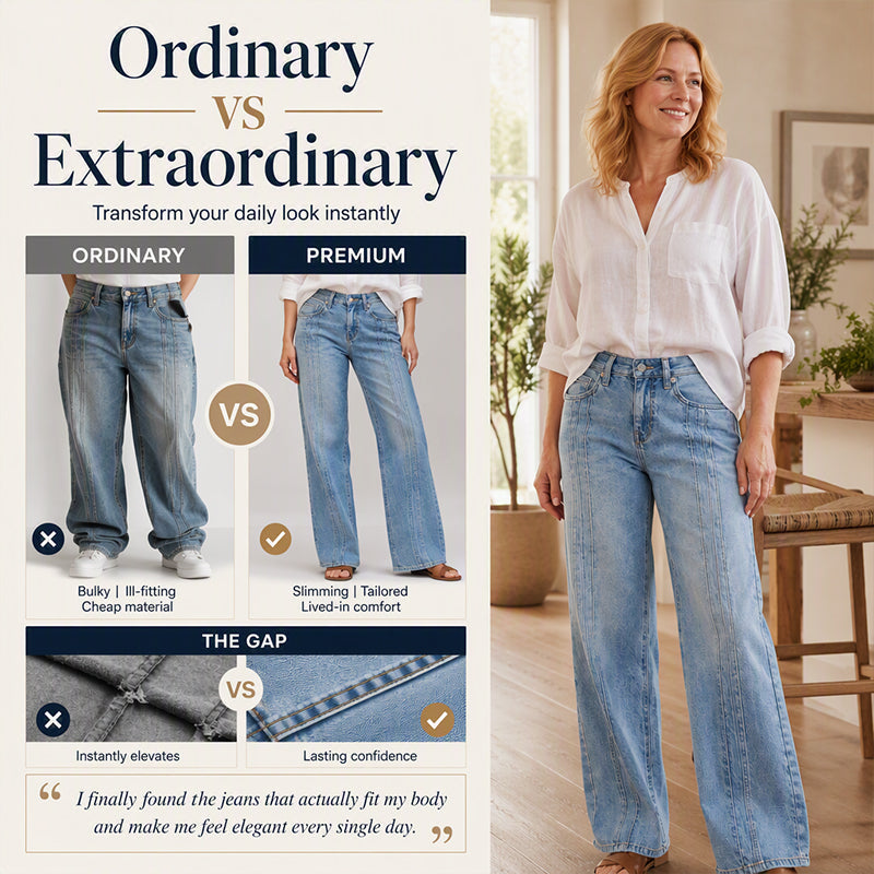 Women's Wide-Leg Jeans with Front Seams