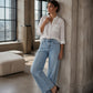 Women's Wide-Leg Jeans with Front Seams