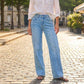 Women's Wide-Leg Jeans with Front Seams