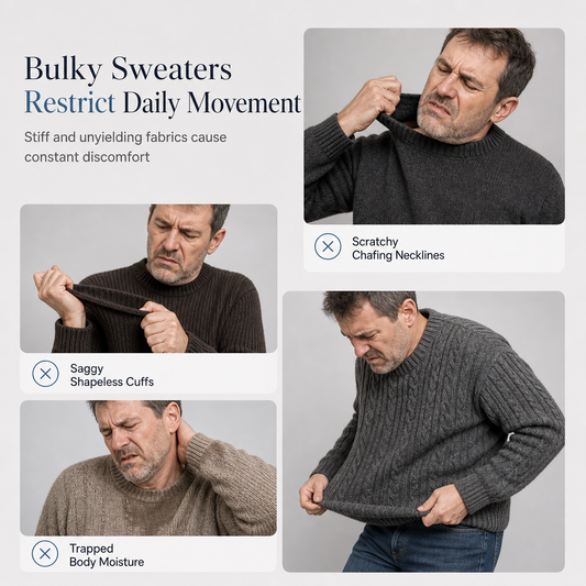 ✨ Smart-Casual Made Easy | Men’s Quarter-Zip Ribbed Collar Pullover