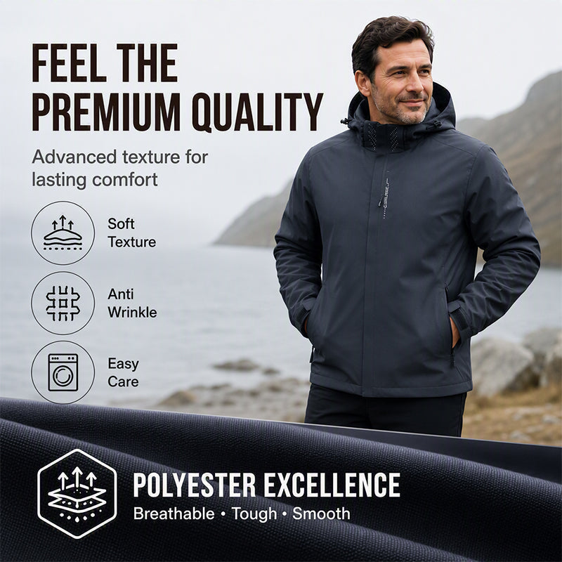 🌧️ Built for Changing Weather | Men’s Waterproof Outdoor Hooded Jacket