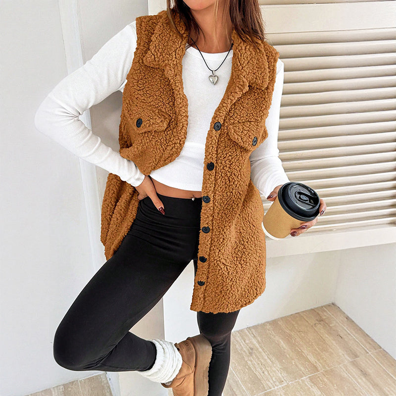 Women's Winter Cozy Lapel Collar Vest