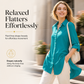 Women's Solid Color Satin Button Up Formal Shirt with Fashion Sleeves
