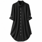 Women's Solid Color Satin Button Up Formal Shirt with Fashion Sleeves