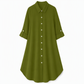 Women's Solid Color Satin Button Up Formal Shirt with Fashion Sleeves