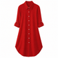Women's Solid Color Satin Button Up Formal Shirt with Fashion Sleeves