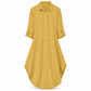 Women's Solid Color Satin Button Up Formal Shirt with Fashion Sleeves