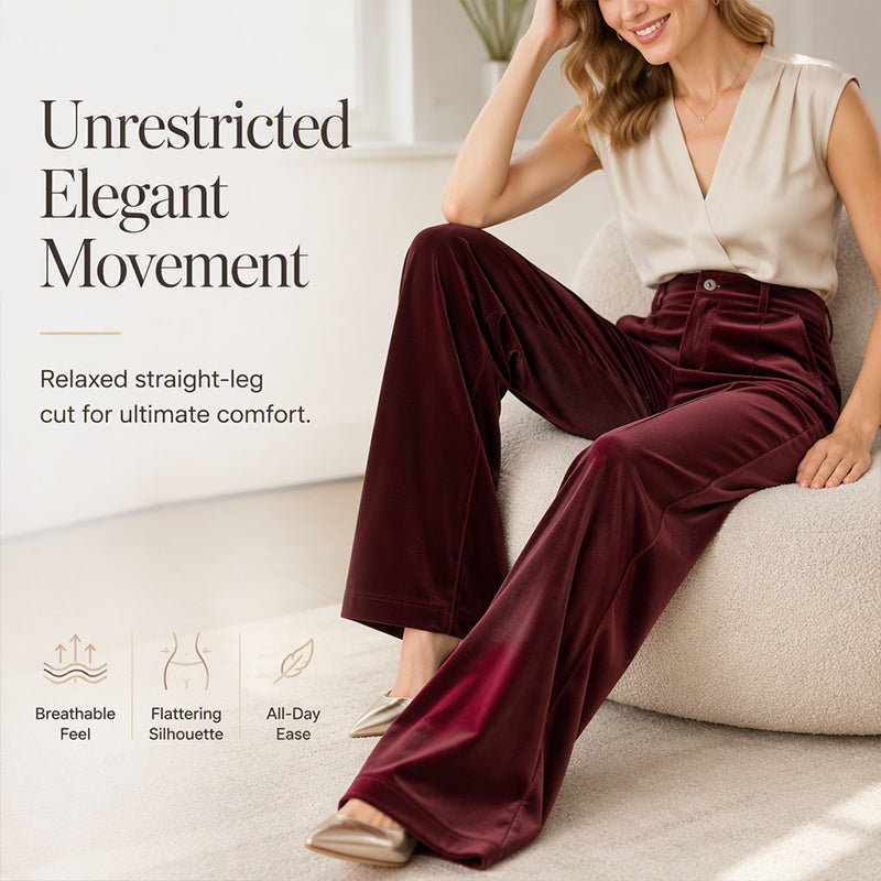Women's High Waist Casual Drapey Wide Leg Pants