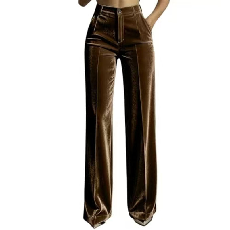 Women's High Waist Casual Drapey Wide Leg Pants
