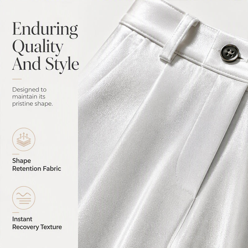 Women's High Waist Casual Drapey Wide Leg Pants