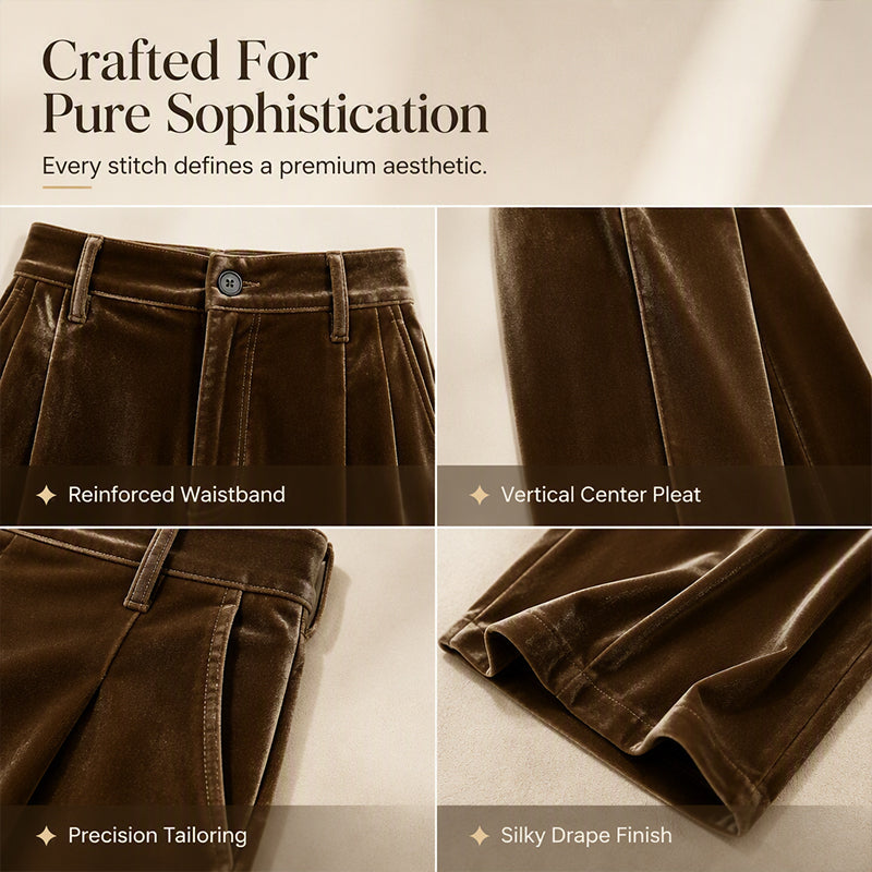 Women's High Waist Casual Drapey Wide Leg Pants