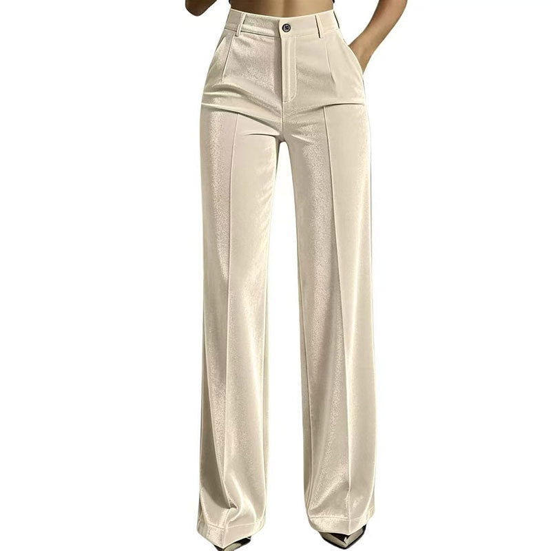 Women's High Waist Casual Drapey Wide Leg Pants