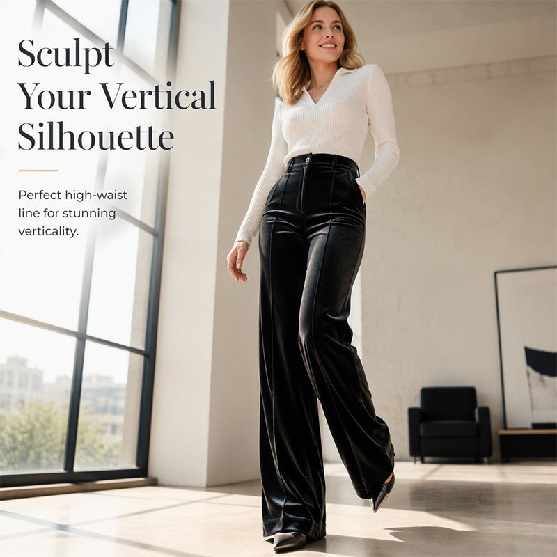 Women's High Waist Casual Drapey Wide Leg Pants
