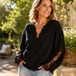 Women's V-Neck Top with Lace Insert