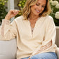 Women's V-Neck Top with Lace Insert