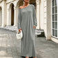 ✨ Effortless Elegance | Women’s Off-Shoulder Long-Sleeve Maxi Dress