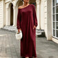 ✨ Effortless Elegance | Women’s Off-Shoulder Long-Sleeve Maxi Dress