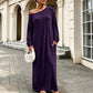 ✨ Effortless Elegance | Women’s Off-Shoulder Long-Sleeve Maxi Dress