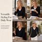 ✨ Layered Look, One Easy Piece | Women’s V-Neck Fake Two-Piece Knit Top