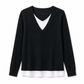 ✨ Layered Look, One Easy Piece | Women’s V-Neck Fake Two-Piece Knit Top